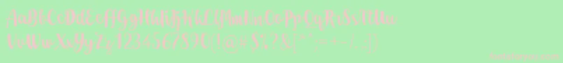 Dohearts-fontti – vaaleanpunaiset fontit vihreällä taustalla
