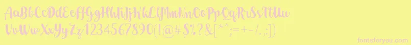 Dohearts Font – Pink Fonts on Yellow Background