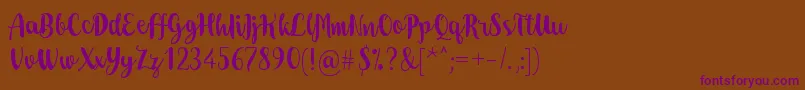 Dohearts Font – Purple Fonts on Brown Background