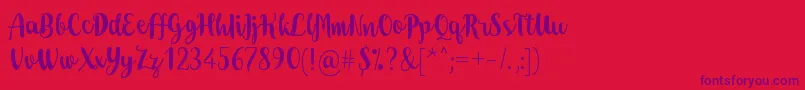 Dohearts Font – Purple Fonts on Red Background