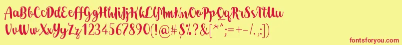 Dohearts Font – Red Fonts on Yellow Background