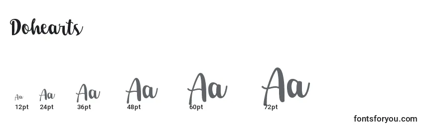 Dohearts Font Sizes