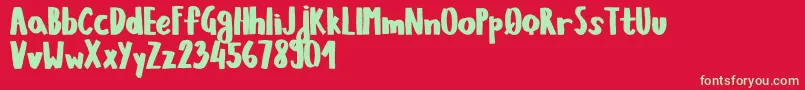 フォントKiwanoApple – 赤い背景に緑の文字