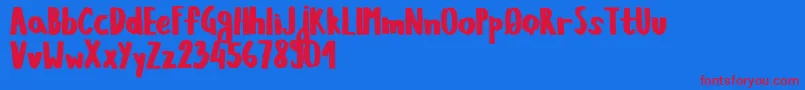 KiwanoApple Font – Red Fonts on Blue Background