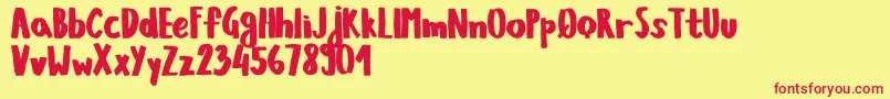 KiwanoApple Font – Red Fonts on Yellow Background