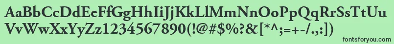 フォントAdobeGaramondLtBold – 緑の背景に黒い文字