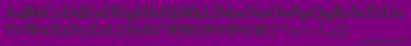 フォントAdobeGaramondLtBold – 紫の背景に黒い文字