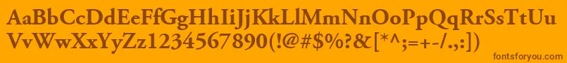 フォントAdobeGaramondLtBold – オレンジの背景に茶色のフォント