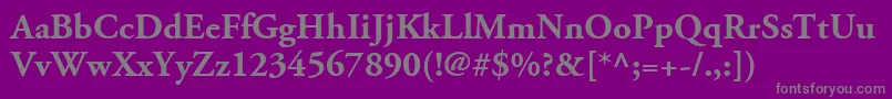 Fonte AdobeGaramondLtBold – fontes cinzas em um fundo violeta