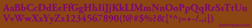 AdobeGaramondLtBold-Schriftart – Violette Schriften auf braunem Hintergrund