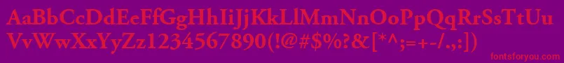 fuente AdobeGaramondLtBold – Fuentes Rojas Sobre Fondo Morado