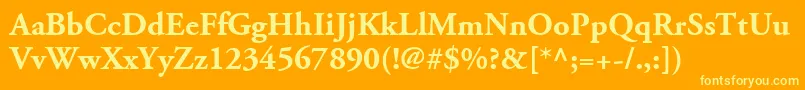 フォントAdobeGaramondLtBold – オレンジの背景に黄色の文字