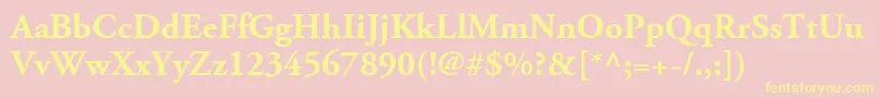 AdobeGaramondLtBold Font – Yellow Fonts on Pink Background