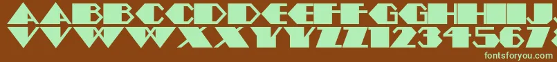 フォントAmstelheavynf – 緑色の文字が茶色の背景にあります。