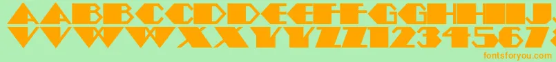 Amstelheavynf Font – Orange Fonts on Green Background