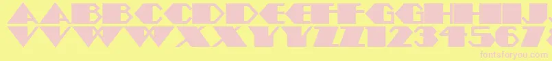 Czcionka Amstelheavynf – różowe czcionki na żółtym tle