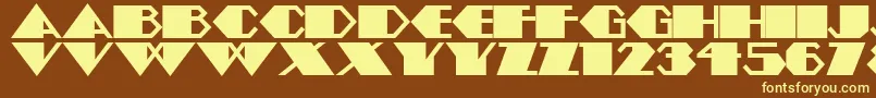 Amstelheavynf-fontti – keltaiset fontit ruskealla taustalla