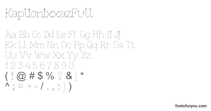 A fonte KaplionixxazFull – alfabeto, números, caracteres especiais