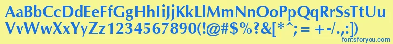 CgOmegaРџРѕР»СѓР¶РёСЂРЅС‹Р№ Font – Blue Fonts on Yellow Background