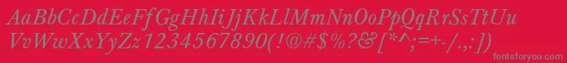 BartholomewNormalItalic Font – Gray Fonts on Red Background