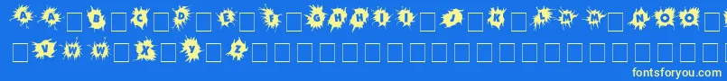 Wherecra-Schriftart – Gelbe Schriften auf blauem Hintergrund