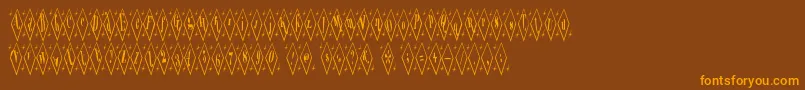 Terylene-Schriftart – Orangefarbene Schriften auf braunem Hintergrund