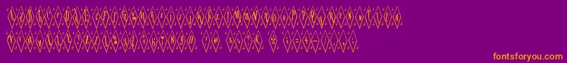 Terylene-Schriftart – Orangefarbene Schriften auf violettem Hintergrund