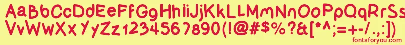 Olivessanspimientobold Font – Red Fonts on Yellow Background