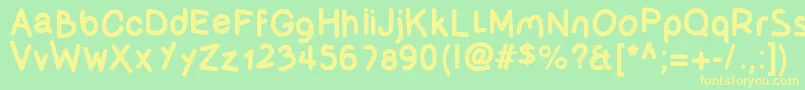 Olivessanspimientobold Font – Yellow Fonts on Green Background