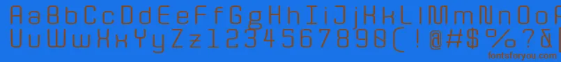 QuotaRegularext. Font – Brown Fonts on Blue Background