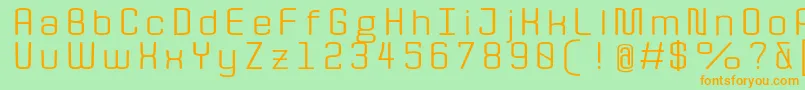 QuotaRegularext.-Schriftart – Orangefarbene Schriften auf grünem Hintergrund