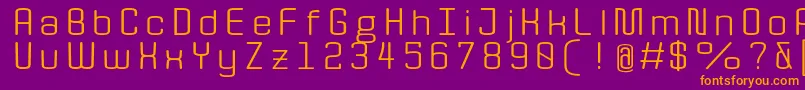 QuotaRegularext. Font – Orange Fonts on Purple Background