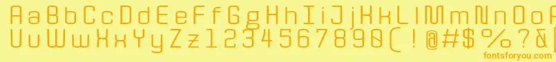 QuotaRegularext. Font – Orange Fonts on Yellow Background