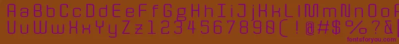 Czcionka QuotaRegularext. – fioletowe czcionki na brązowym tle