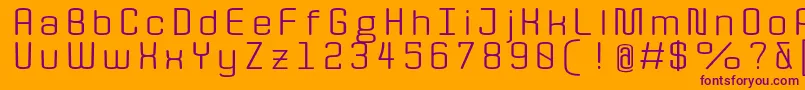 フォントQuotaRegularext. – オレンジの背景に紫のフォント