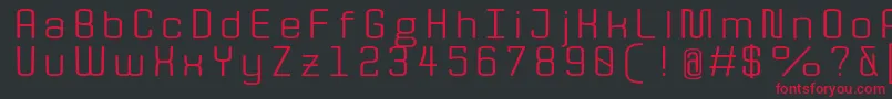 QuotaRegularext. Font – Red Fonts on Black Background
