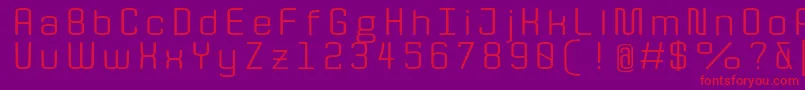 QuotaRegularext. Font – Red Fonts on Purple Background