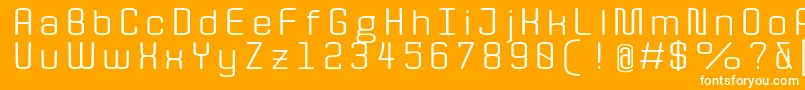 QuotaRegularext. Font – White Fonts on Orange Background