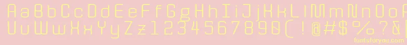 QuotaRegularext.-Schriftart – Gelbe Schriften auf rosa Hintergrund