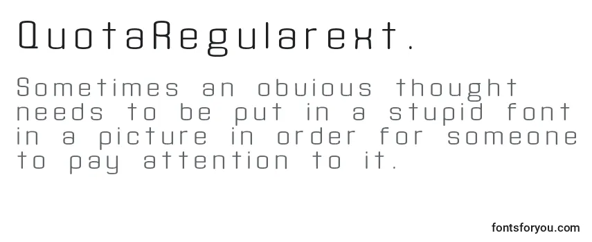 Review of the QuotaRegularext. Font