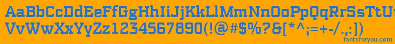 PfsynchproMedium Font – Blue Fonts on Orange Background