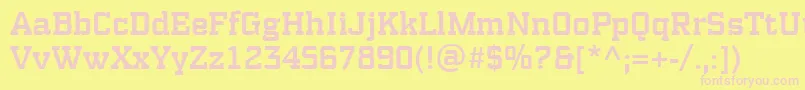 PfsynchproMedium Font – Pink Fonts on Yellow Background