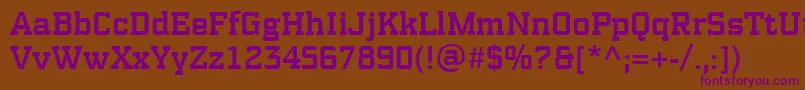 PfsynchproMedium Font – Purple Fonts on Brown Background