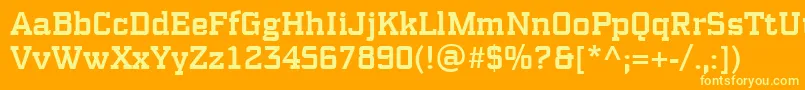 More about PfsynchproMedium Font PfsynchproMedium Font – Yellow Fonts on Orange Background