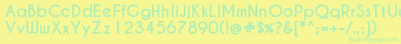 Caviardreams ffy-Schriftart – Grüne Schriften auf gelbem Hintergrund