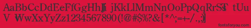 BackroadModern Font – Black Fonts on Red Background