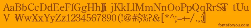 BackroadModern Font – Brown Fonts on Orange Background