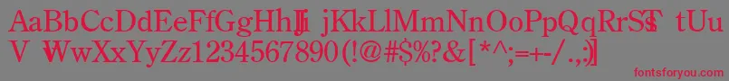 BackroadModern Font – Red Fonts on Gray Background