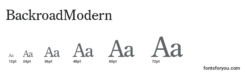 Размеры шрифта BackroadModern