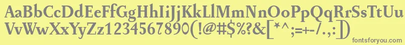 フォントPentagrammeBold – 黄色の背景に灰色の文字